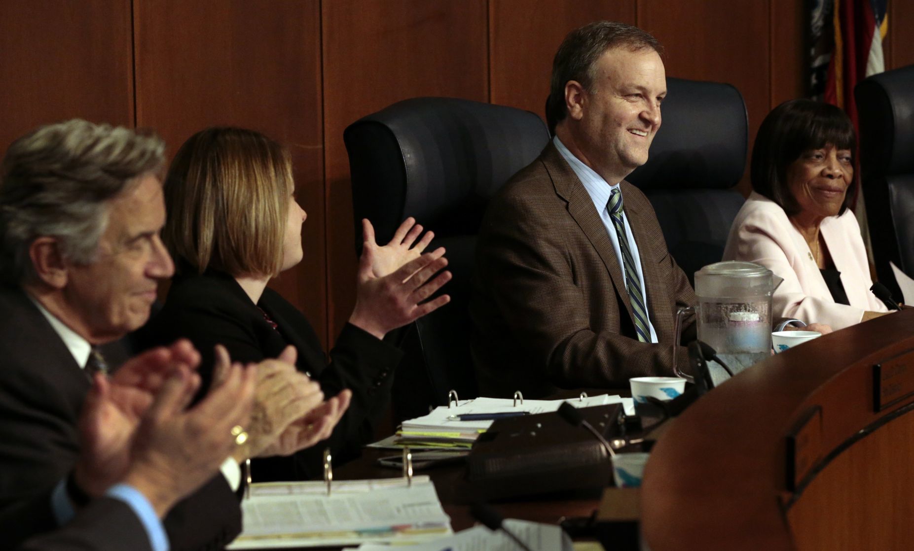 Sam Page attends first council meeting as county executive